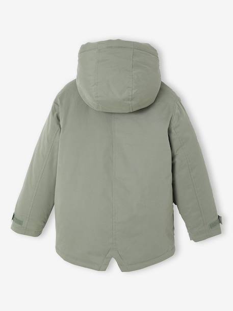3-in-1-parka voor baby met afneembaar vest kaki+korstmos+Marinegrijs+pecannoot - vertbaudet enfant 