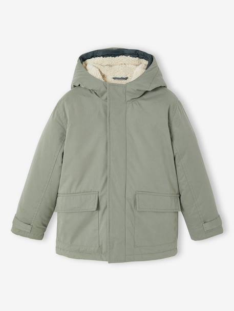 3-in-1-parka voor baby met afneembaar vest kaki+korstmos+Marinegrijs+pecannoot - vertbaudet enfant 