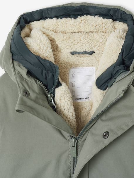 3-in-1-parka voor baby met afneembaar vest kaki+korstmos+Marinegrijs+pecannoot - vertbaudet enfant 
