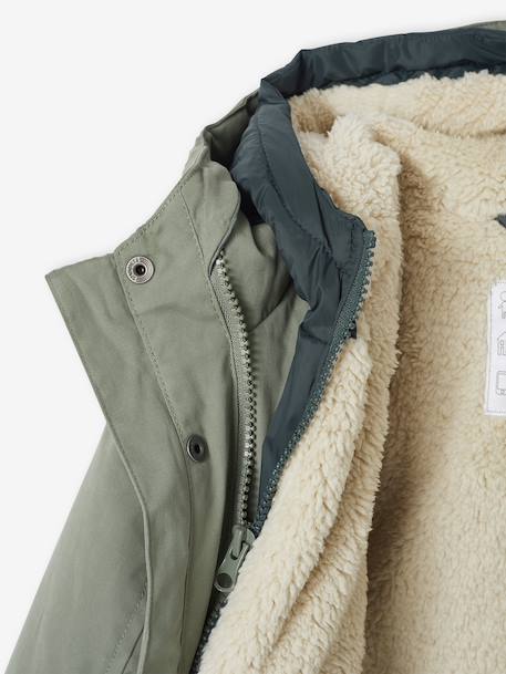 3-in-1-parka voor baby met afneembaar vest kaki+korstmos+Marinegrijs+pecannoot - vertbaudet enfant 