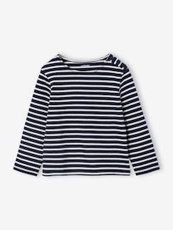 -Gestreept meisjesshirt lange mouwen
