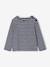 Gestreept meisjesshirt lange mouwen marineblauw+olijf - vertbaudet enfant 