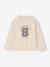 T-shirt met lange mouwen en letters voor meisjes ecru+marineblauw - vertbaudet enfant 