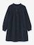 Meisjesjurk in wafel fluweel CYRILLUS blauw - vertbaudet enfant 