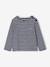 Gestreept meisjesshirt lange mouwen marineblauw+olijf - vertbaudet enfant 