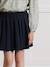 Geplooide tricot rok voor meisjes van CYRILLUS marineblauw - vertbaudet enfant 