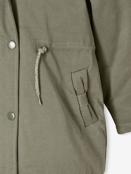 Romantische parka met capuchon voor meisjes groen+marineblauw - vertbaudet enfant 