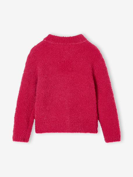Vestje van bouclé voor meisjes fuchsia - vertbaudet enfant 