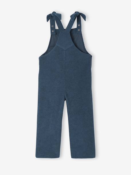 Salopet van fluweel / velours met fleece-effect en wijde pijpen voor meisjes dennen+zachtpaars - vertbaudet enfant 