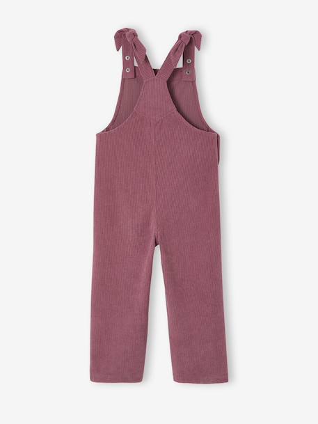 Salopet van fluweel / velours met fleece-effect en wijde pijpen voor meisjes dennen+zachtpaars - vertbaudet enfant 