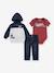 3-delige set LEVI'S® body + sweater + rechte jeans marineblauw - vertbaudet enfant 