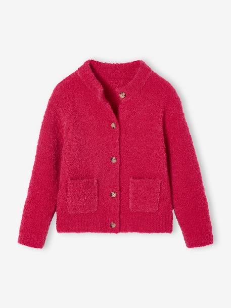 Vestje van bouclé voor meisjes fuchsia - vertbaudet enfant 