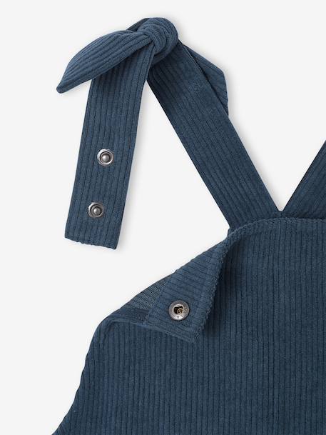 Salopet van fluweel / velours met fleece-effect en wijde pijpen voor meisjes dennen+zachtpaars - vertbaudet enfant 