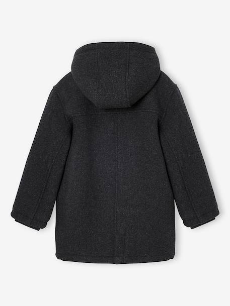 Dufflejas voor jongens van wollen stof met sherpavoering gemêleerd grijs+marineblauw - vertbaudet enfant 