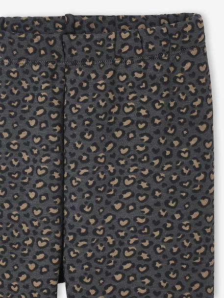 Meisjeslegging met fleecevoering Bruin met print+donkergrijs+grijs, bedrukt+inktblauw+rozenhout - vertbaudet enfant 
