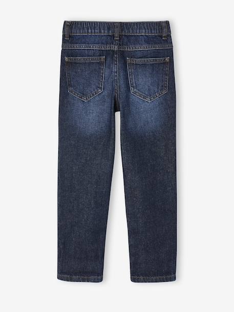 Elastische en verstelbare jeans met wijde pijpen ongewassen denim+stone - vertbaudet enfant 