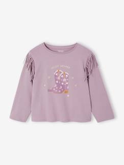 -T-shirt met franjes voor meisjes met lange mouwen