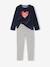 Set van 2 pyjama's fluweel / velours met hartjes voor meisjes ecru - vertbaudet enfant 