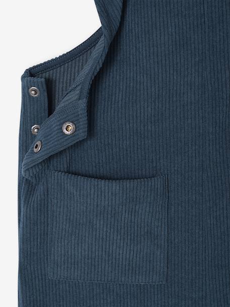 Salopet van fluweel / velours met fleece-effect en wijde pijpen voor meisjes dennen+zachtpaars - vertbaudet enfant 