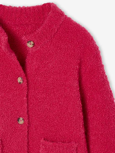 Vestje van bouclé voor meisjes fuchsia - vertbaudet enfant 