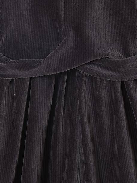 Fantasiejurk van ribfluweel voor meisjes antraciet - vertbaudet enfant 