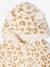 Meisjespyjama jumpsuit met luipaardprint van sherpa beige - vertbaudet enfant 