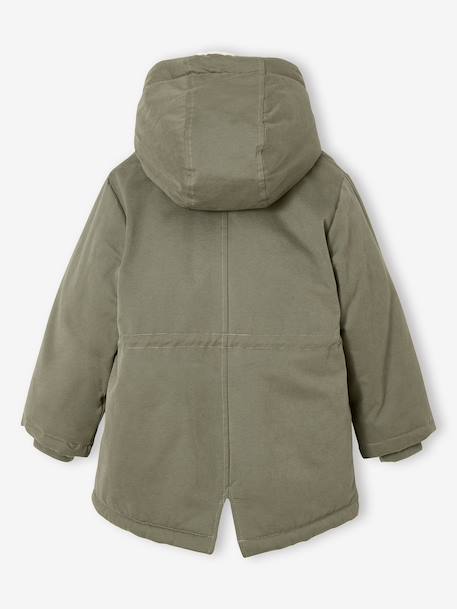 Romantische parka met capuchon voor meisjes groen+marineblauw - vertbaudet enfant 