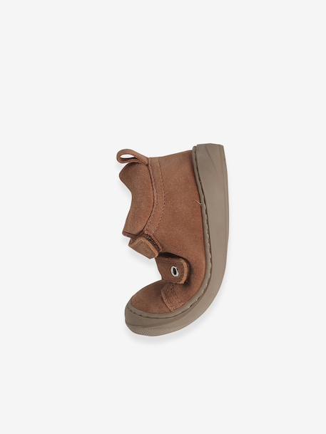 Babyslofjes van zacht leer met antislip beige+blauw+bruin+chocoladebruin+felblauw+groen+oceaanblauw+okergeel+saliegroen+veel beige+veel bruin+veel groen - vertbaudet enfant 