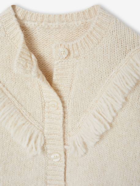 Vest met franjes voor meisjes ecru - vertbaudet enfant 