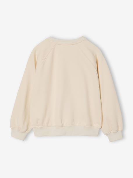 Sweater met 'Brooklyn' inscriptie en zebraprint voor meisjes ecru - vertbaudet enfant 
