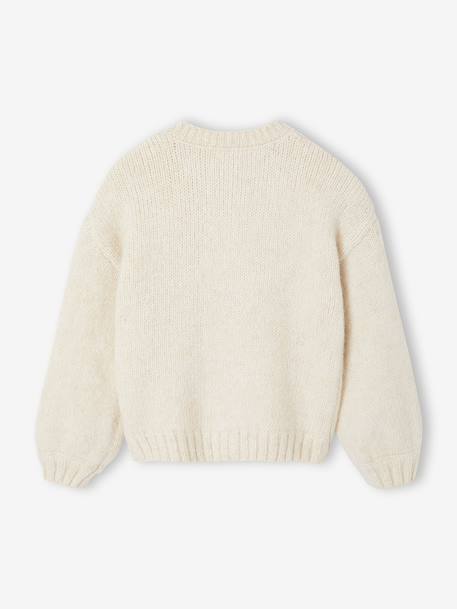 Vest met franjes voor meisjes ecru - vertbaudet enfant 