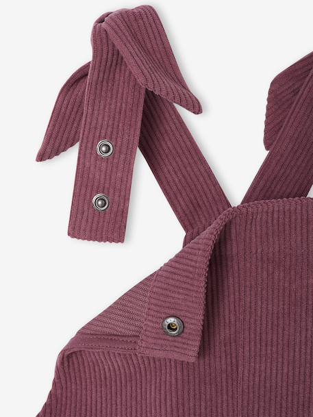 Salopet van fluweel / velours met fleece-effect en wijde pijpen voor meisjes dennen+zachtpaars - vertbaudet enfant 
