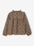 Blouse van katoengaas met zebraprint voor meisjes chocoladebruin - vertbaudet enfant 
