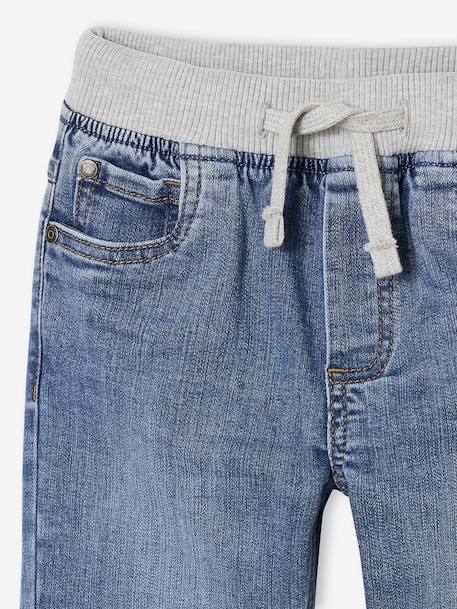 Onverwoestbare rechte relaxjeans jongens, eenvoudig aan te trekken denimgrijs+double stone+ongewassen denim+stone - vertbaudet enfant 