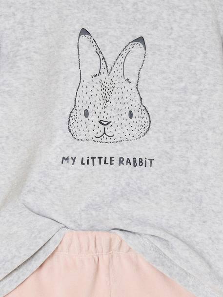 Set van 2 pyjama fluweel / velours dieren Meisje gemêleerd grijs - vertbaudet enfant 