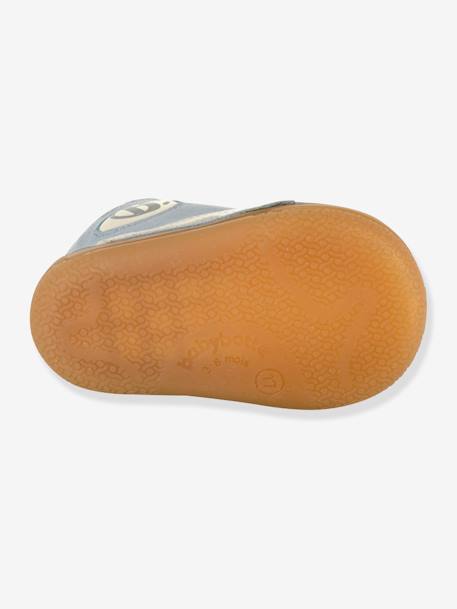 Veterlaarsjes van leer voor jongensbaby B1 Babybotte® BLAUW LICHT UNI - vertbaudet enfant 