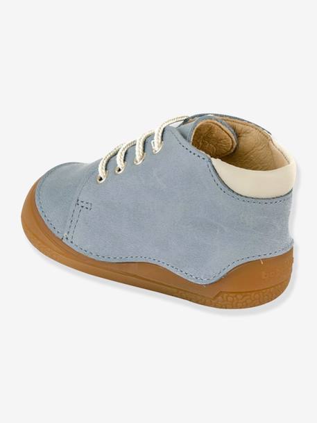 Veterlaarsjes van leer voor jongensbaby B1 Babybotte® BLAUW LICHT UNI - vertbaudet enfant 