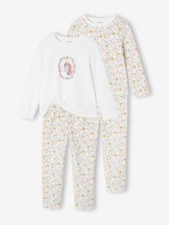 -Set van 2 pyjama's fluweel / velours Eenhoorn meisje