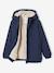 Ripstop parka met imitatiebontvoering voor jongens brons+marineblauw - vertbaudet enfant 