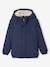 Ripstop parka met imitatiebontvoering voor jongens brons+marineblauw - vertbaudet enfant 