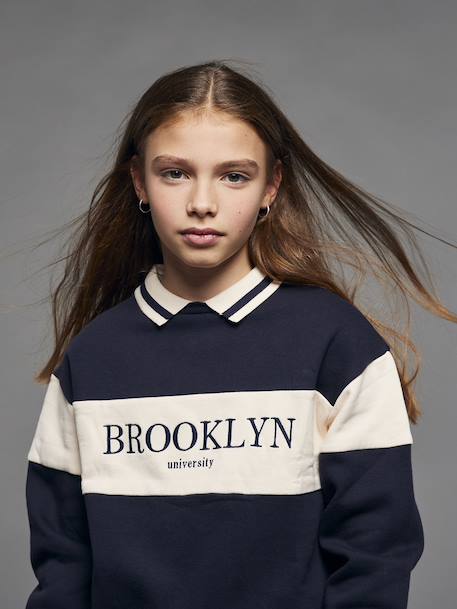 Sweater met polokraag voor meisjes JONEN marineblauw - vertbaudet enfant 