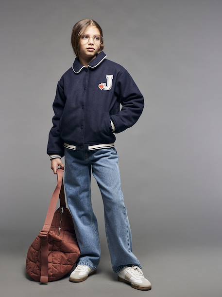 Losse jeans voor meisjes JONEN denimgrijs+donkerblauw+middenblauw - vertbaudet enfant 