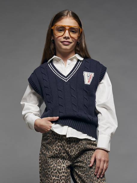 Mouwloze meisjestrui JONEN marineblauw - vertbaudet enfant 