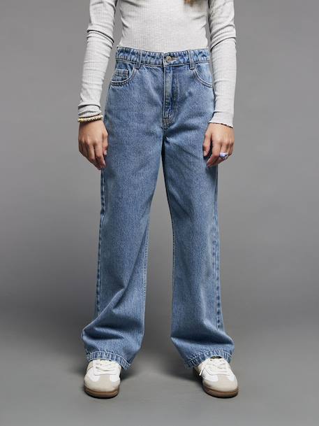 Losse jeans voor meisjes JONEN denimgrijs+donkerblauw+middenblauw - vertbaudet enfant 