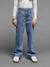 Losse jeans voor meisjes JONEN denimgrijs+donkerblauw+middenblauw - vertbaudet enfant 