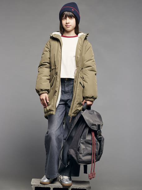 Parka met capuchon voor meisjes JONEN kaki - vertbaudet enfant 