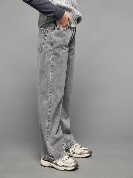 Losse jeans voor meisjes JONEN denimgrijs+donkerblauw+middenblauw - vertbaudet enfant 