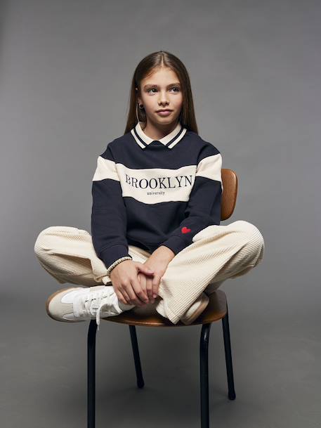 Sweater met polokraag voor meisjes JONEN marineblauw - vertbaudet enfant 