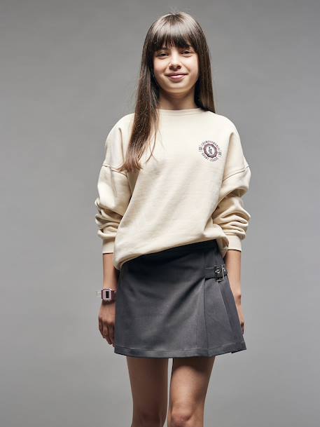 Geplooide skort voor meisjes JONEN antraciet+marineblauw - vertbaudet enfant 