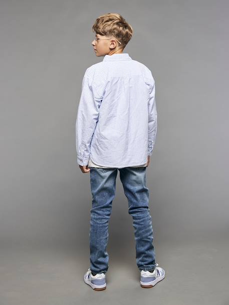 Gestreept jongenshemd met lange mouwen JONEN blauw, gestreept - vertbaudet enfant 